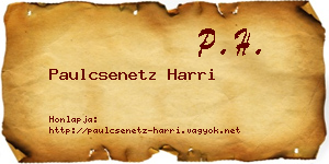 Paulcsenetz Harri névjegykártya